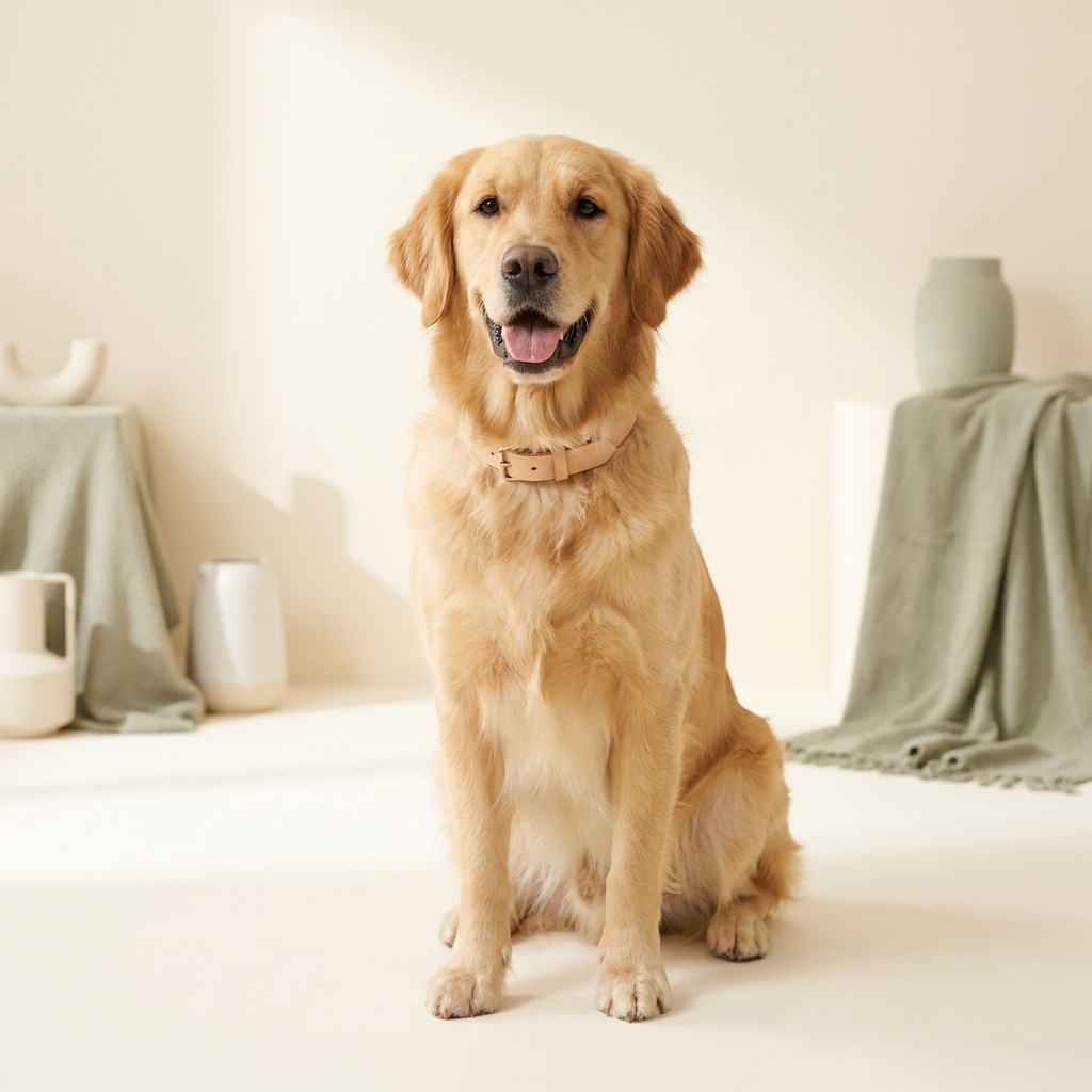 Perro feliz sentado en un estudio luminoso – Petifo Para perros