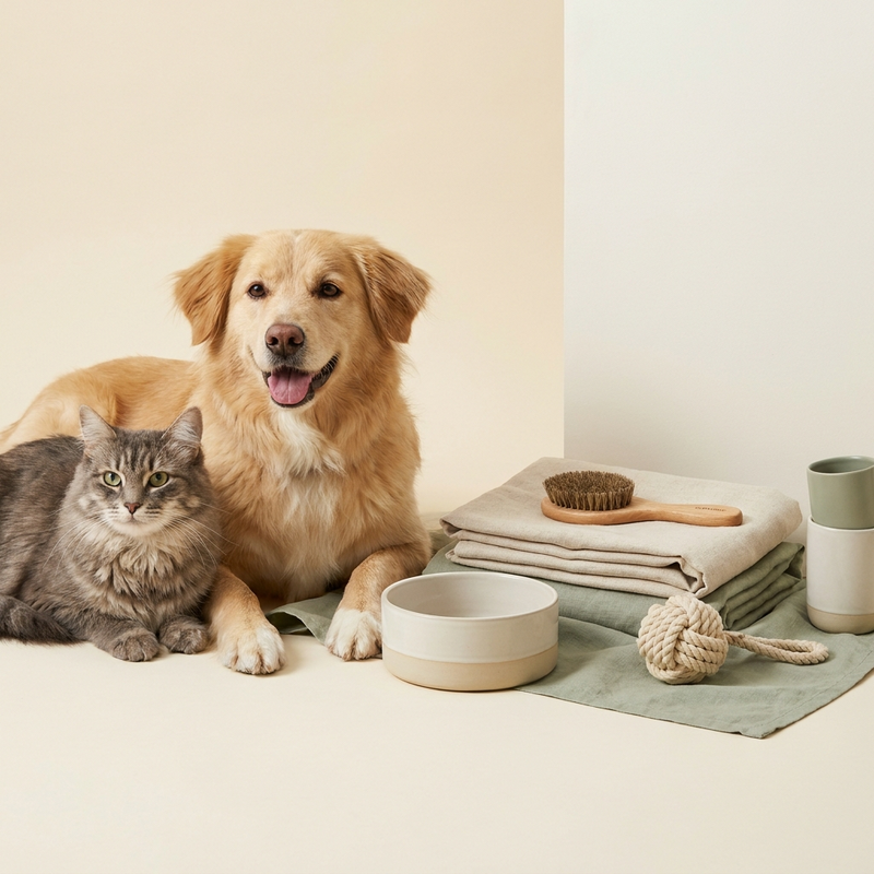 Perro y gato con productos para mascotas recién llegados – Petifo Novedades