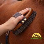 2-pack Premium Horse Brush in Wood Versatile grooming brush for the whole horse - Petifo