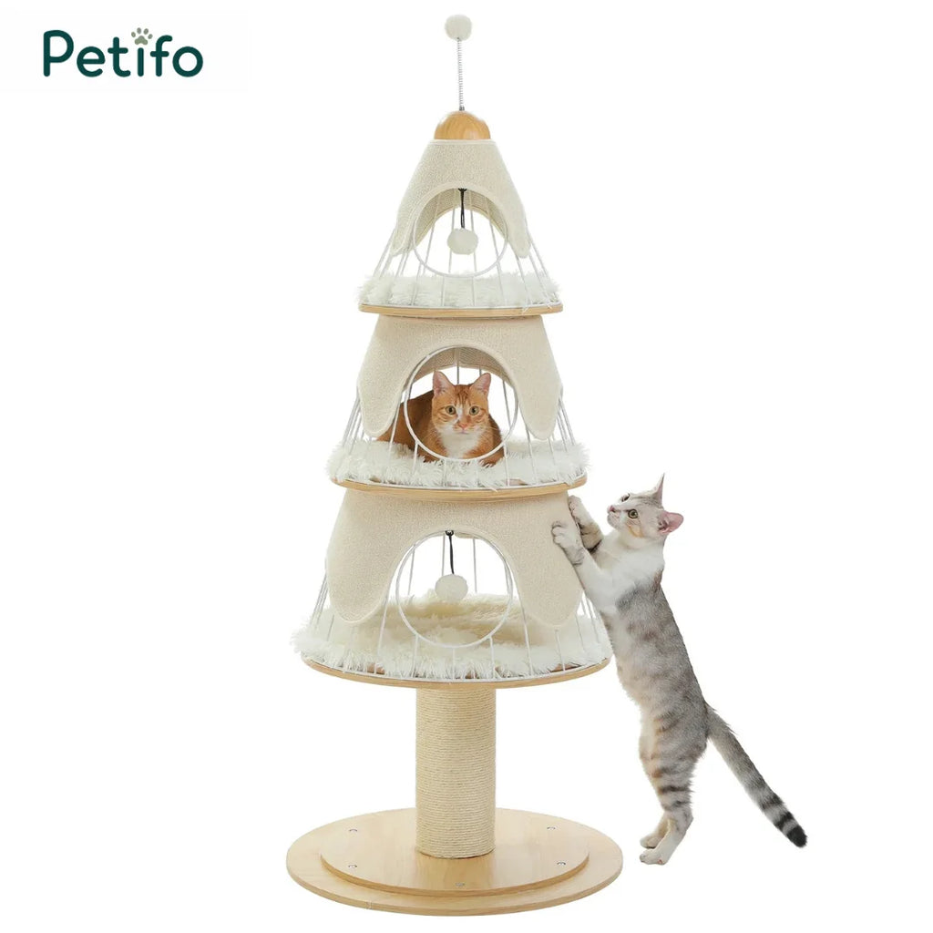 Árbol para gatos con forma de árbol de Navidad