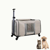 Transportín con ruedas para mascotas