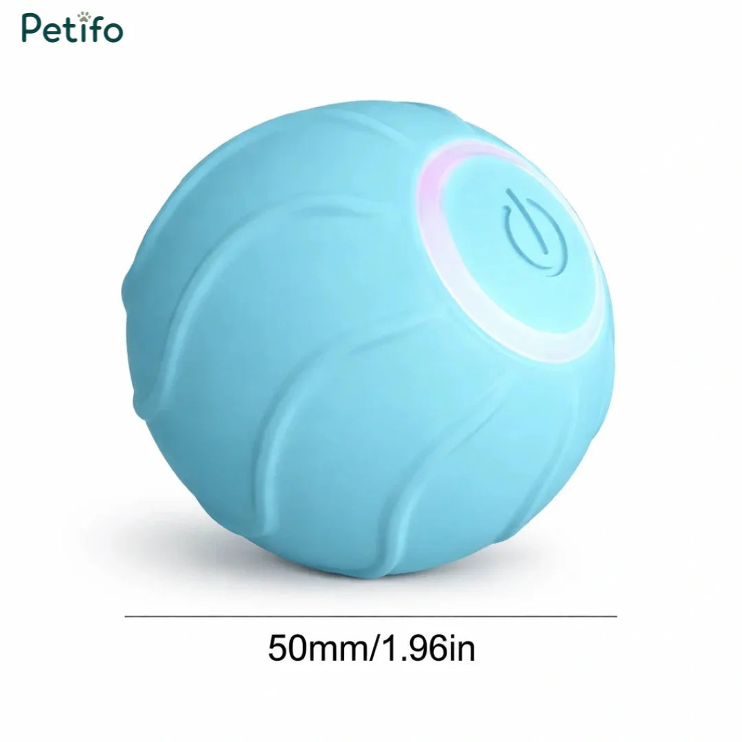 Blue Petifo interactive cat toy ball with precise dimensions of 50mm or 1.96 inches.