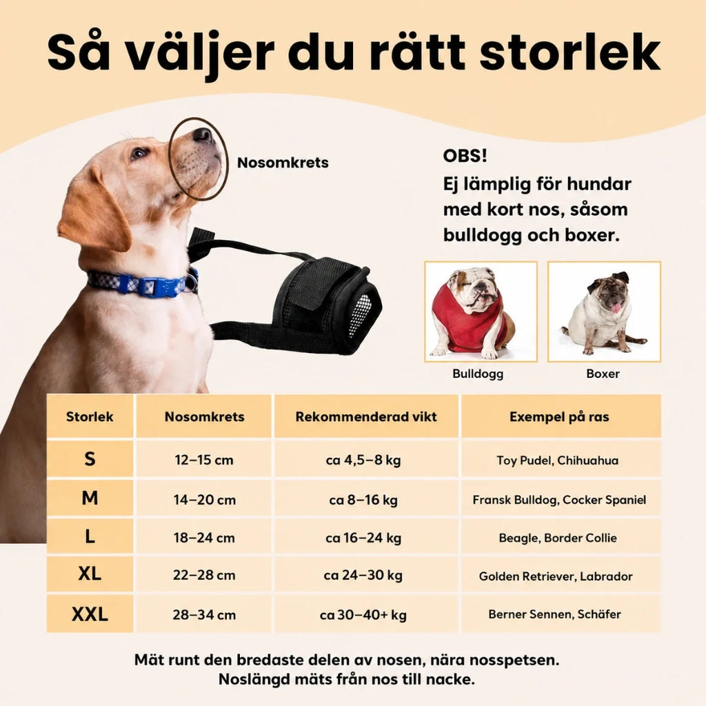 Canimora Dog Muzzle Size - Petifo