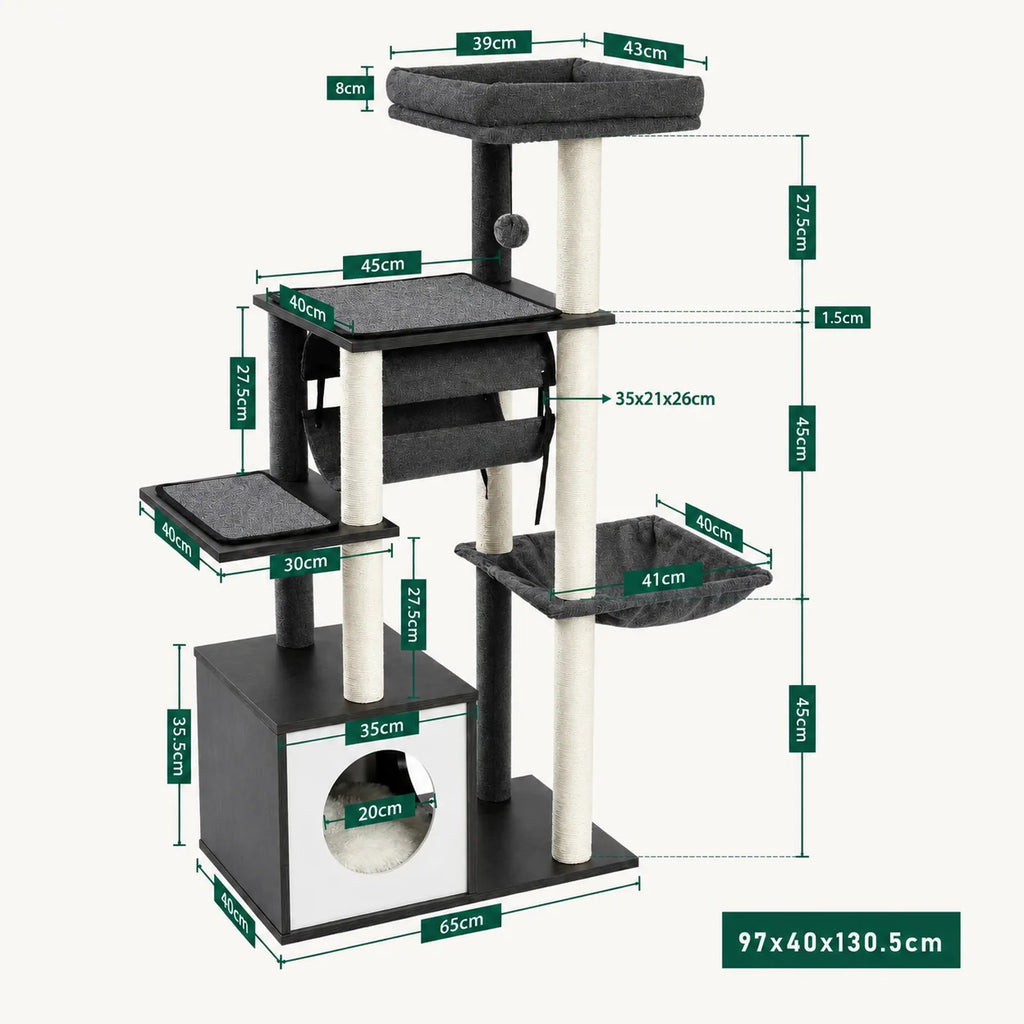 Árbol para gatos con armario de almacenamiento