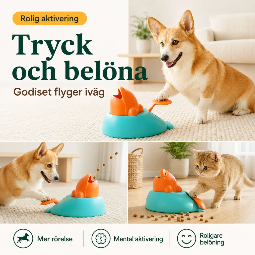 Clicker treat launcher your pet presses and is rewarded - Petifo