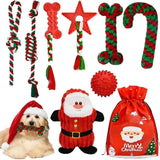 Set de juguetes navideños para perros (paquete de 8)