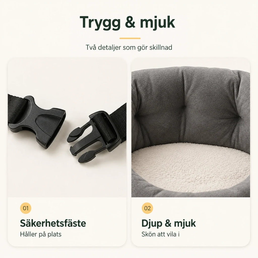 ComfyRide Car Seat with Safety Strap safe & soft - Petifo