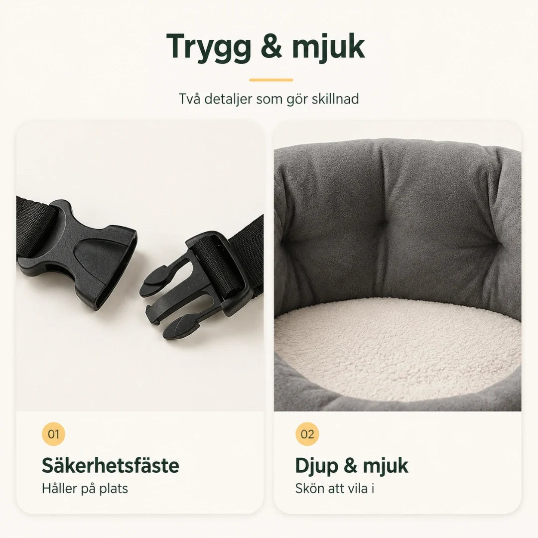 ComfyRide Car Seat with Safety Strap safe & soft - Petifo