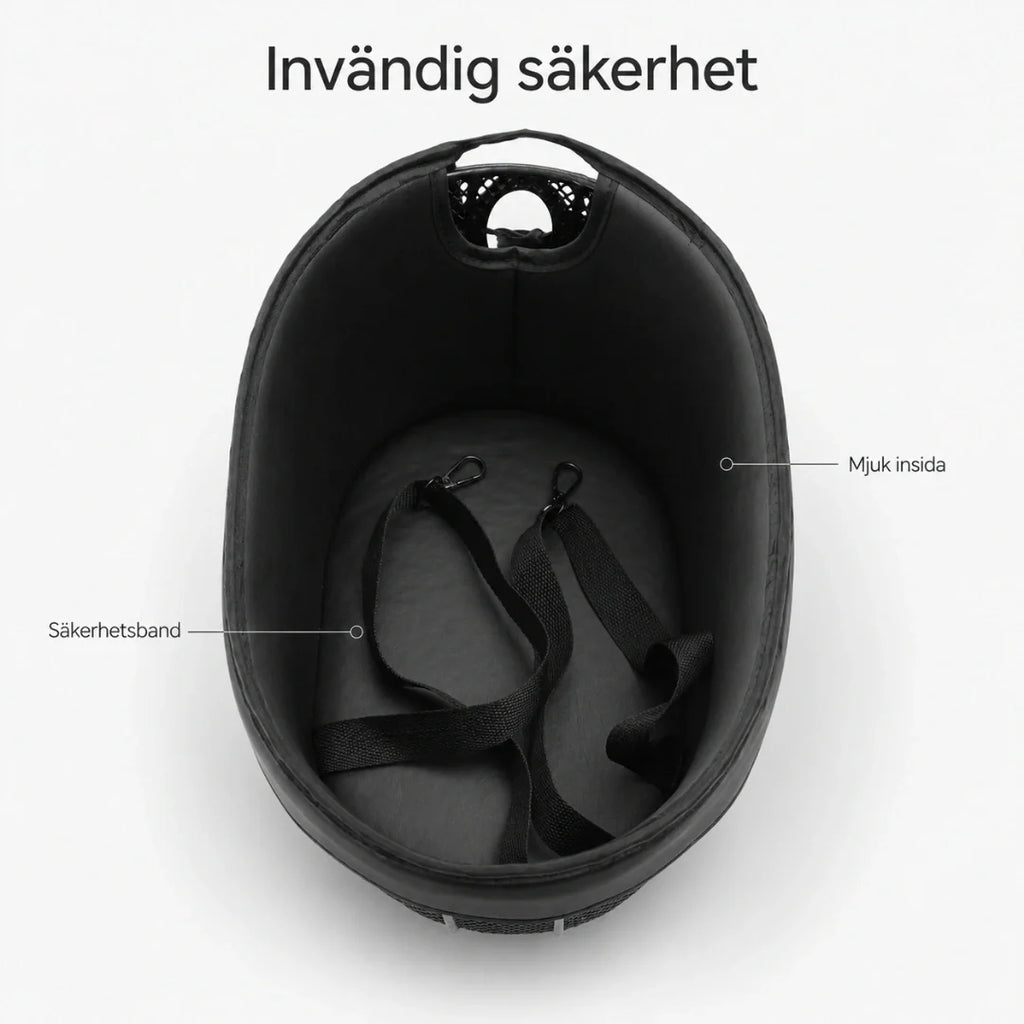 Bike basket with internal safety strap - Petifo