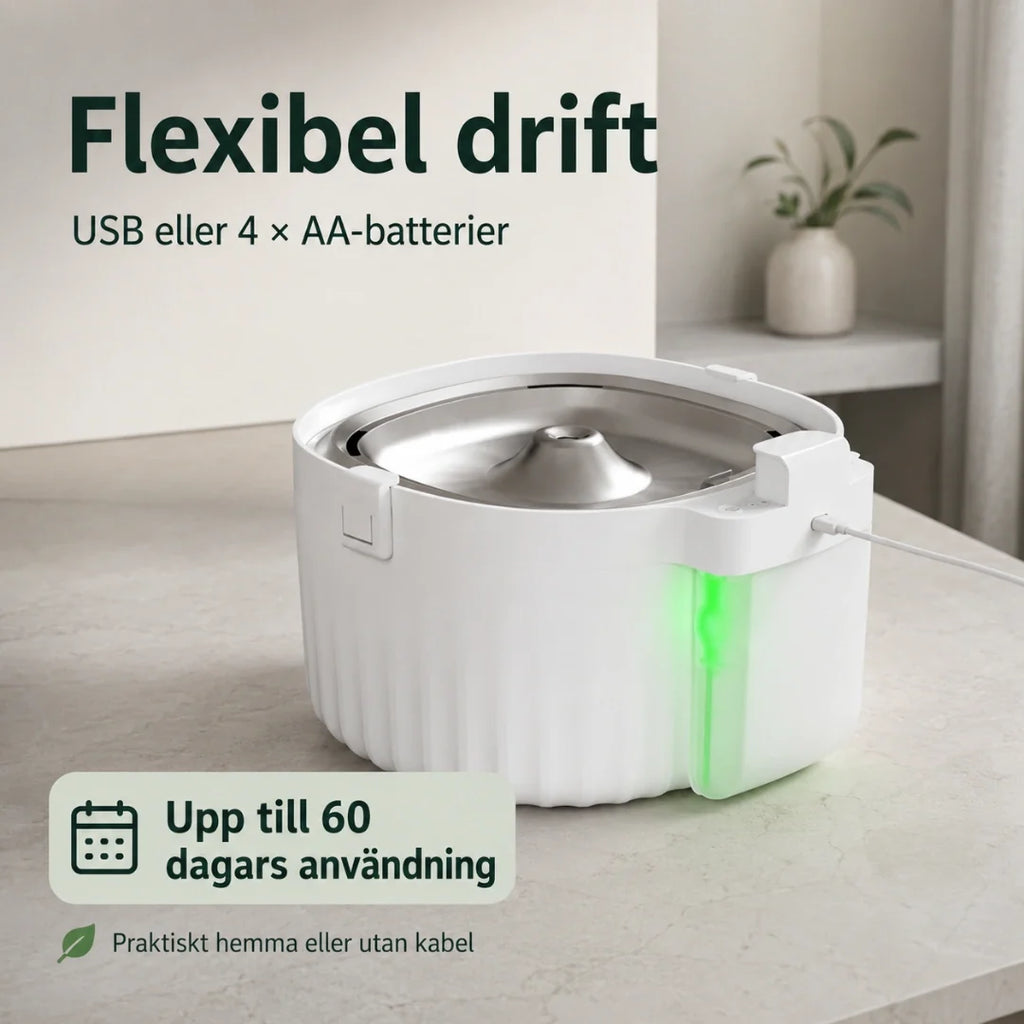Detixy Wireless Water Fountain flexible operation - Petifo
