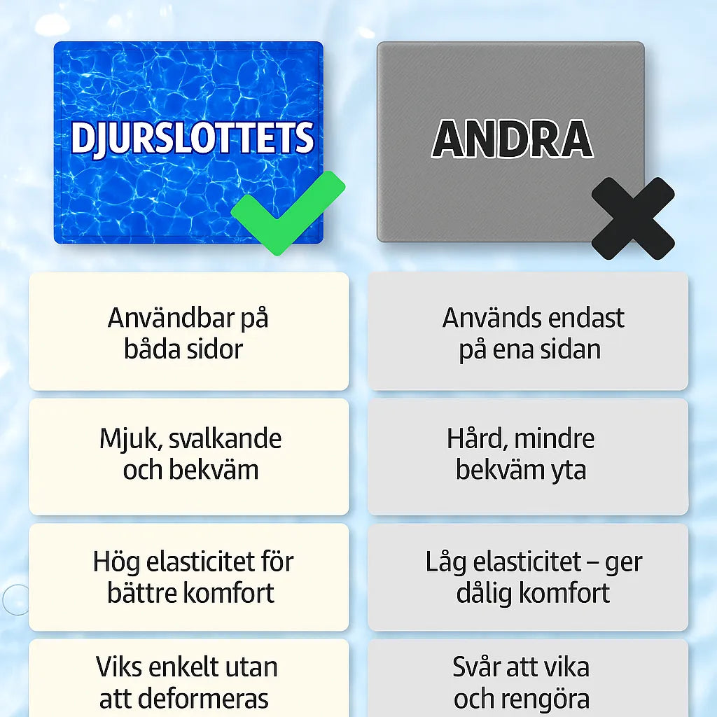Petifo's cooling mat compared with others – double-sided, cooling and comfortable versus simple, hard and hard to clean