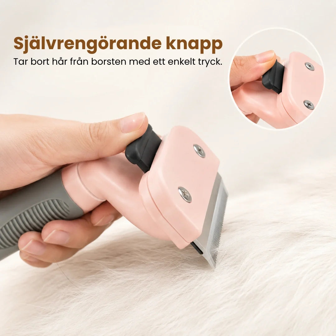 FurFusion Deshedding Tool Self-cleaning button - Petifo