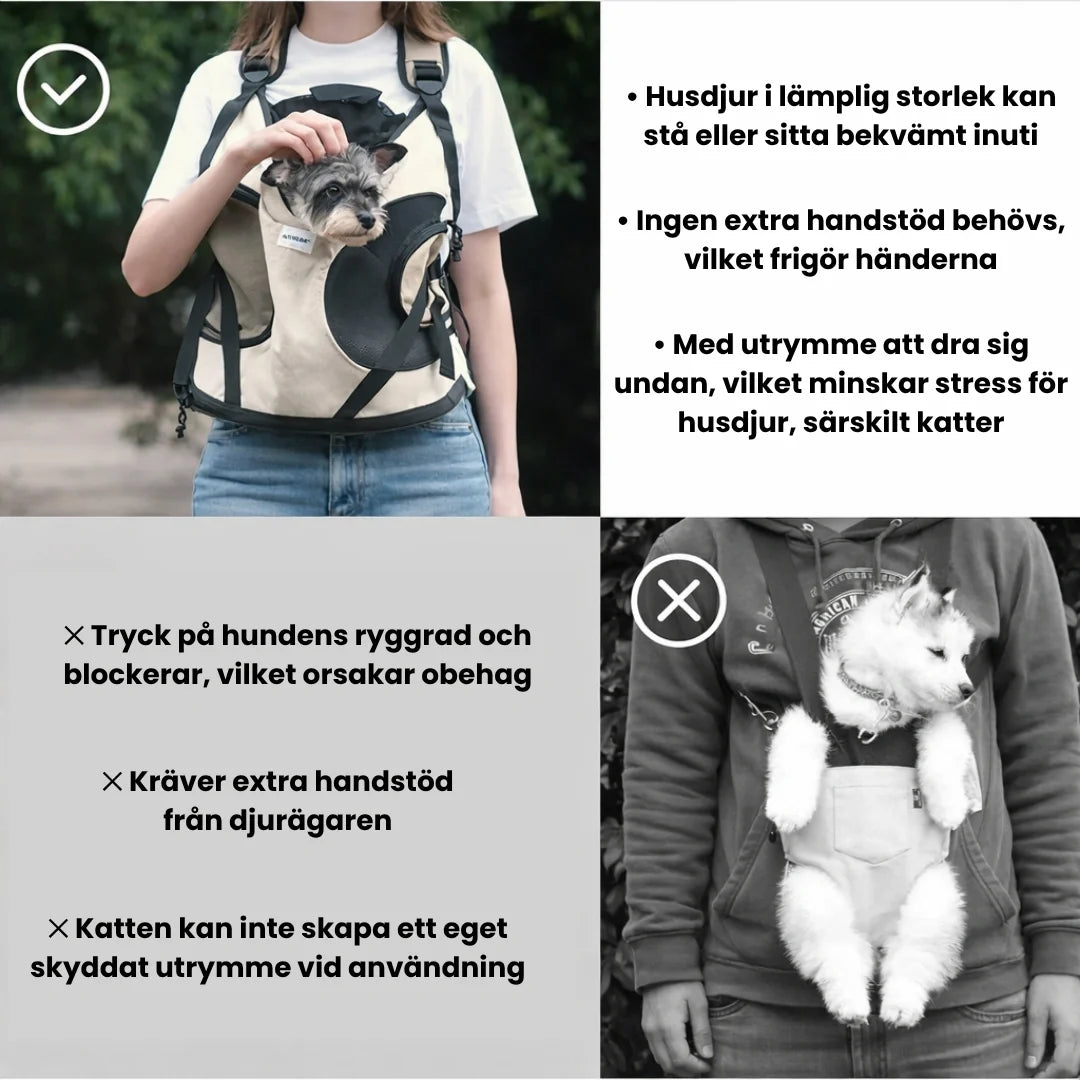 HiDream Front Carrier Pets of a suitable size can stand or sit comfortably inside - Petifo