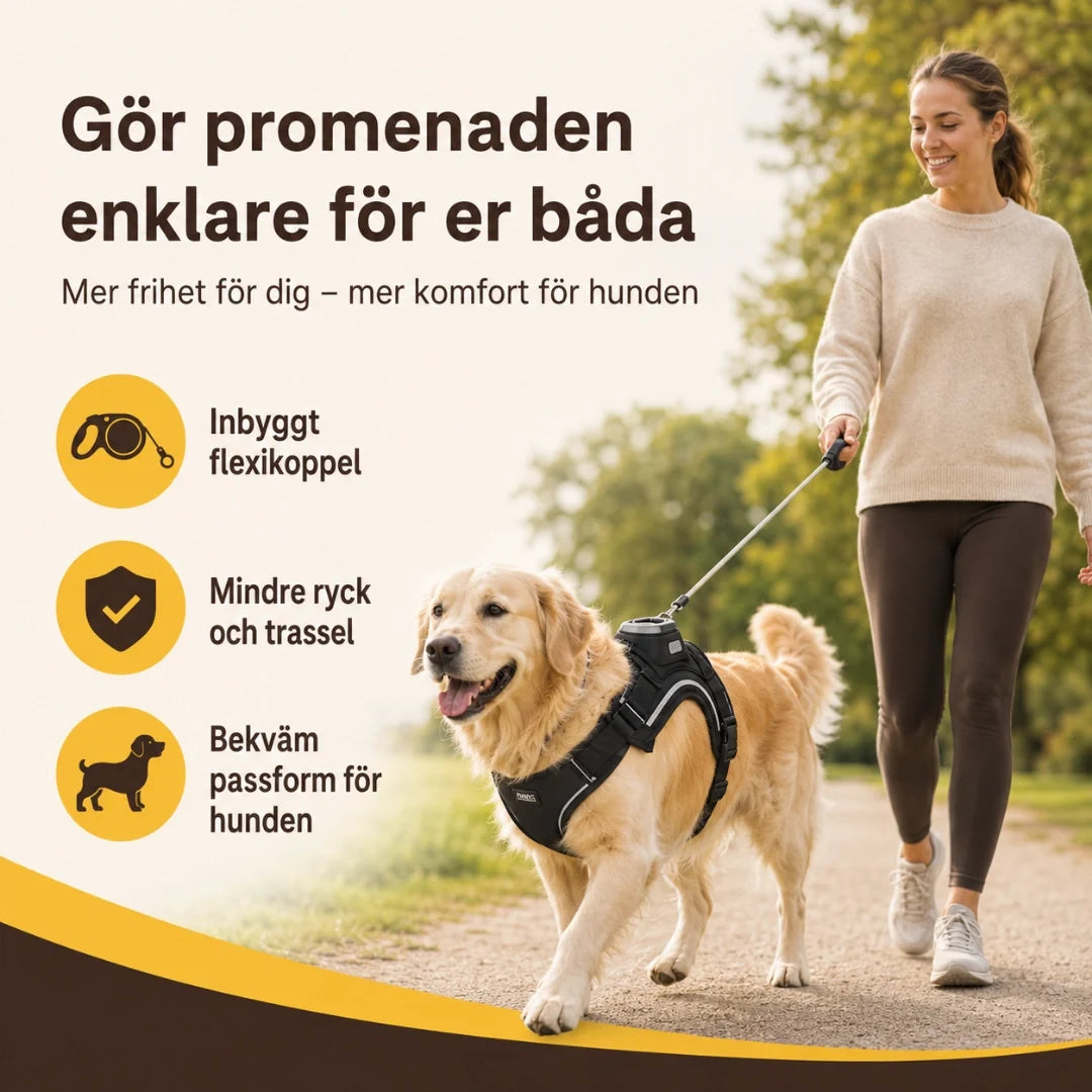 Dog harness with built-in retractable lead - Petifo