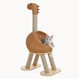 Árbol para gatos con forma de dinosaurio