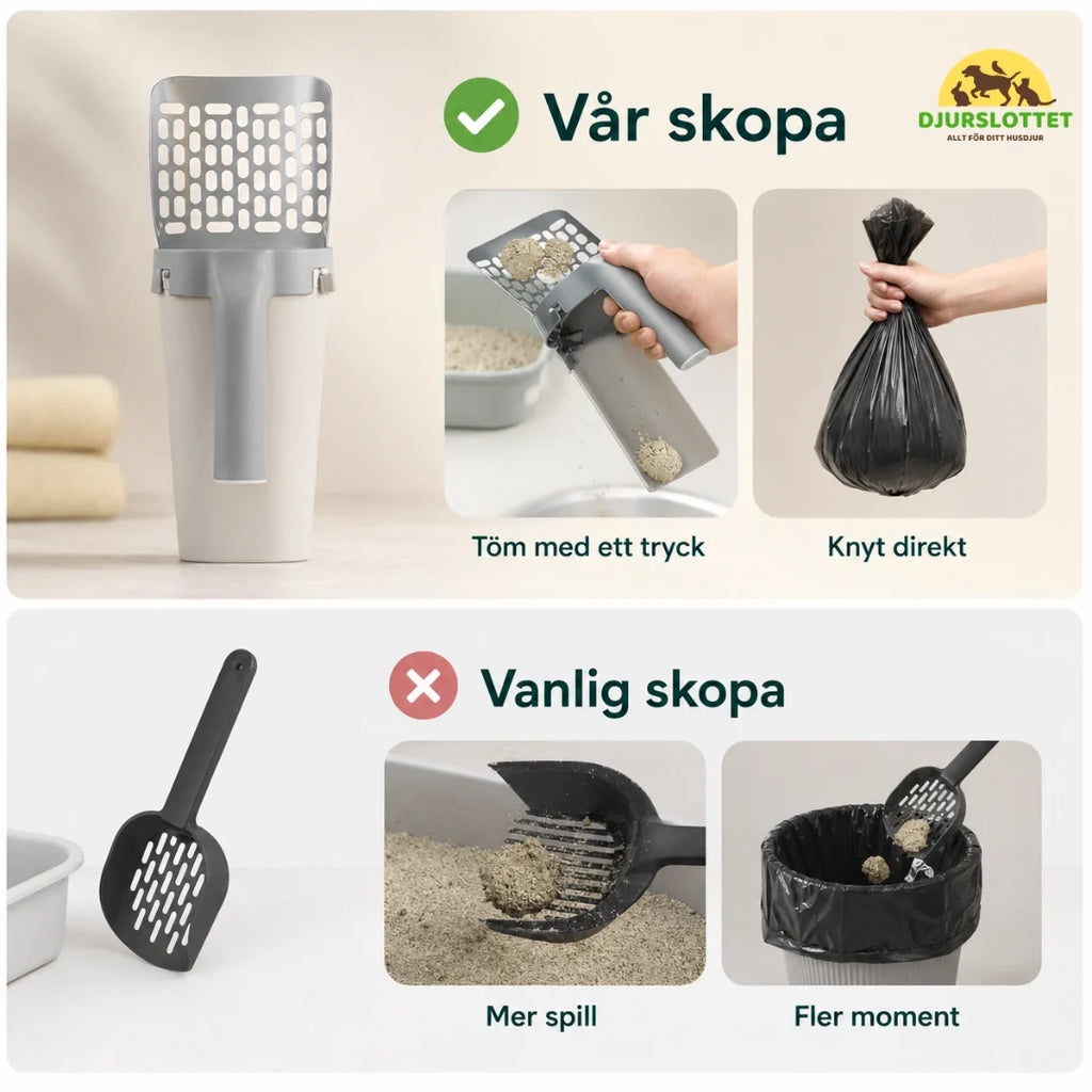 Cat Litter Scoop with Holder vs an ordinary scoop - Petifo