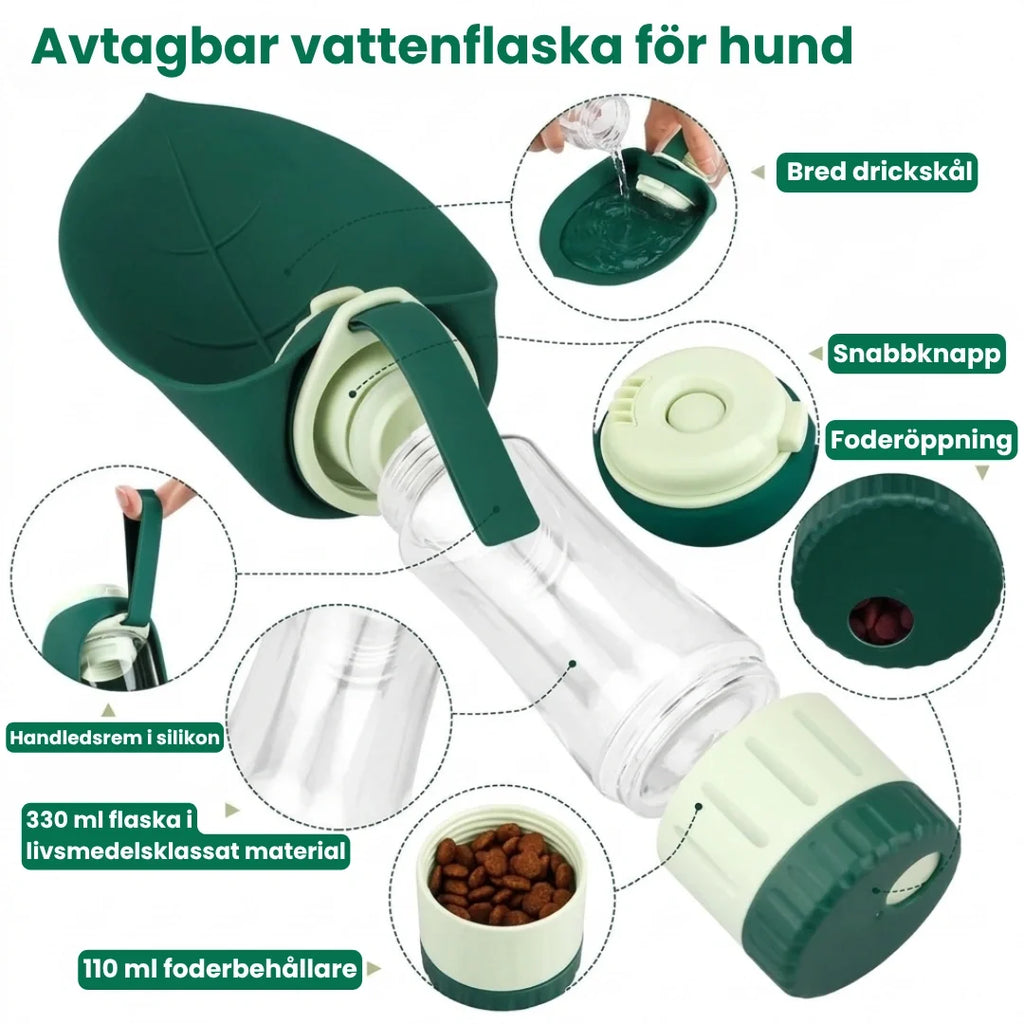 Leaf Bottle Detachable water bottle for dogs- Petifo