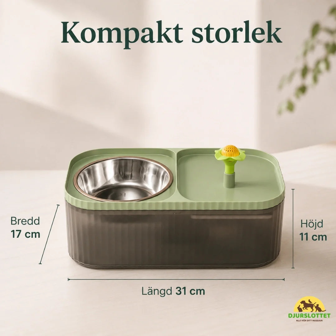 MealStream Water Fountain with Food Bowl size - Petifo
