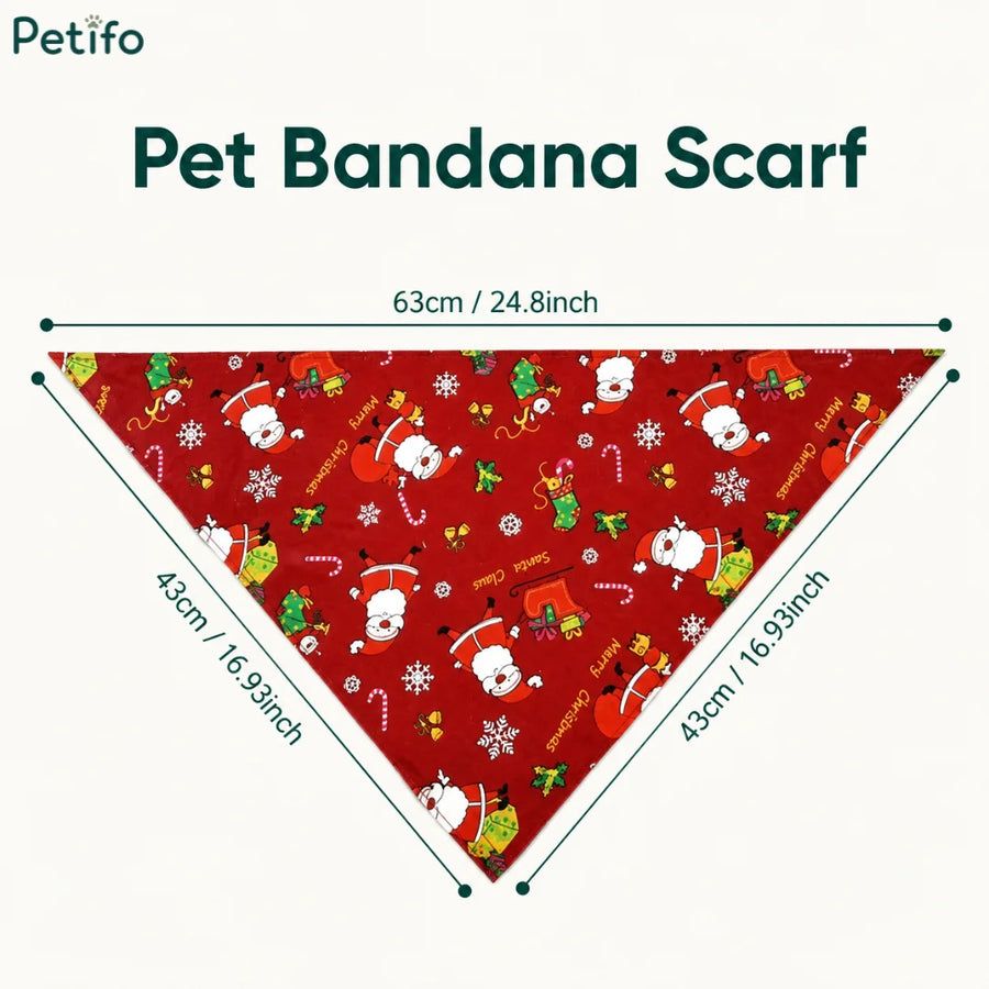 Guía de medidas de la bandana navideña para perros