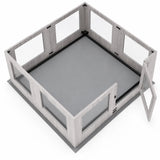 Parque para perros con paneles con ventanas