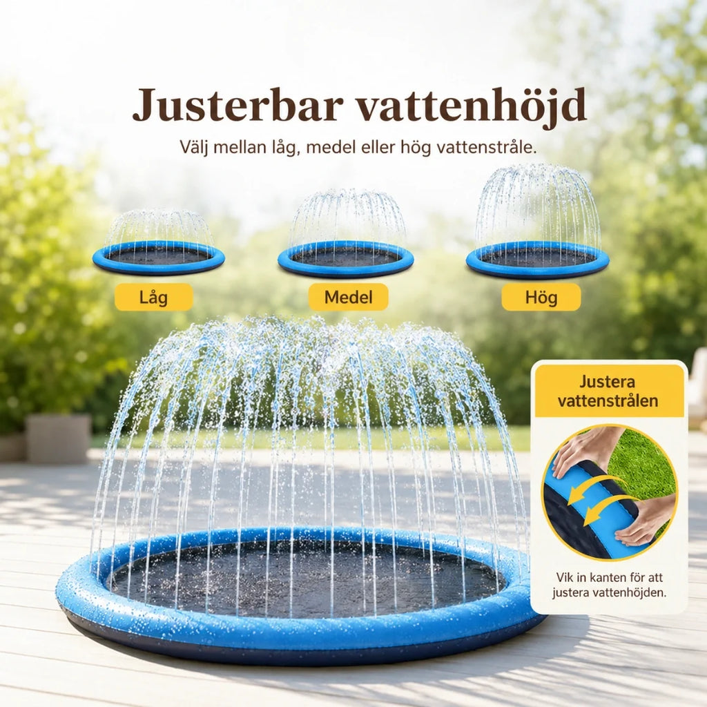 Pawsplash Sprinkler pool for dogs Adjustable water height - Petifo