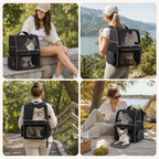 PetPacker Double Backpack open view with cushions and safety straps - Petifo
