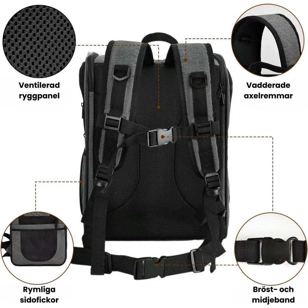 PetPacker Backpack Ventilated back panel - Petifo