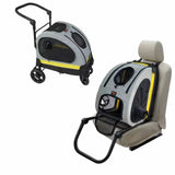 Cochecito para mascotas con soporte para automóvil