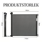 Product size of Detixy retractable gate - Petifo