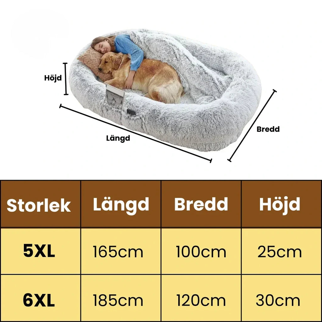 Product size of CozyCloud Large Dog Bed for humans - Petifo