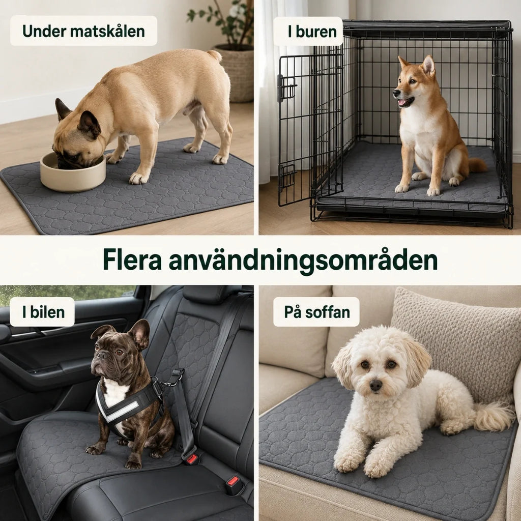 PupClean Washable Puppy Pad under the food bowl - Petifo