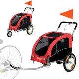 Remolque para bicicleta y cochecito para perros 2 en 1 PawHut