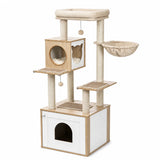 Árbol rascador para gatos con armario de almacenamiento
