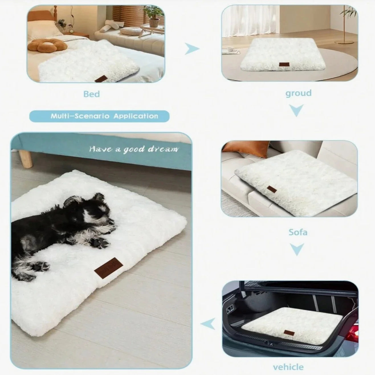 Fluffy Dog Bed, 
Washable Dog Bed, CozyCloud Fluffy pet bed - Petifo