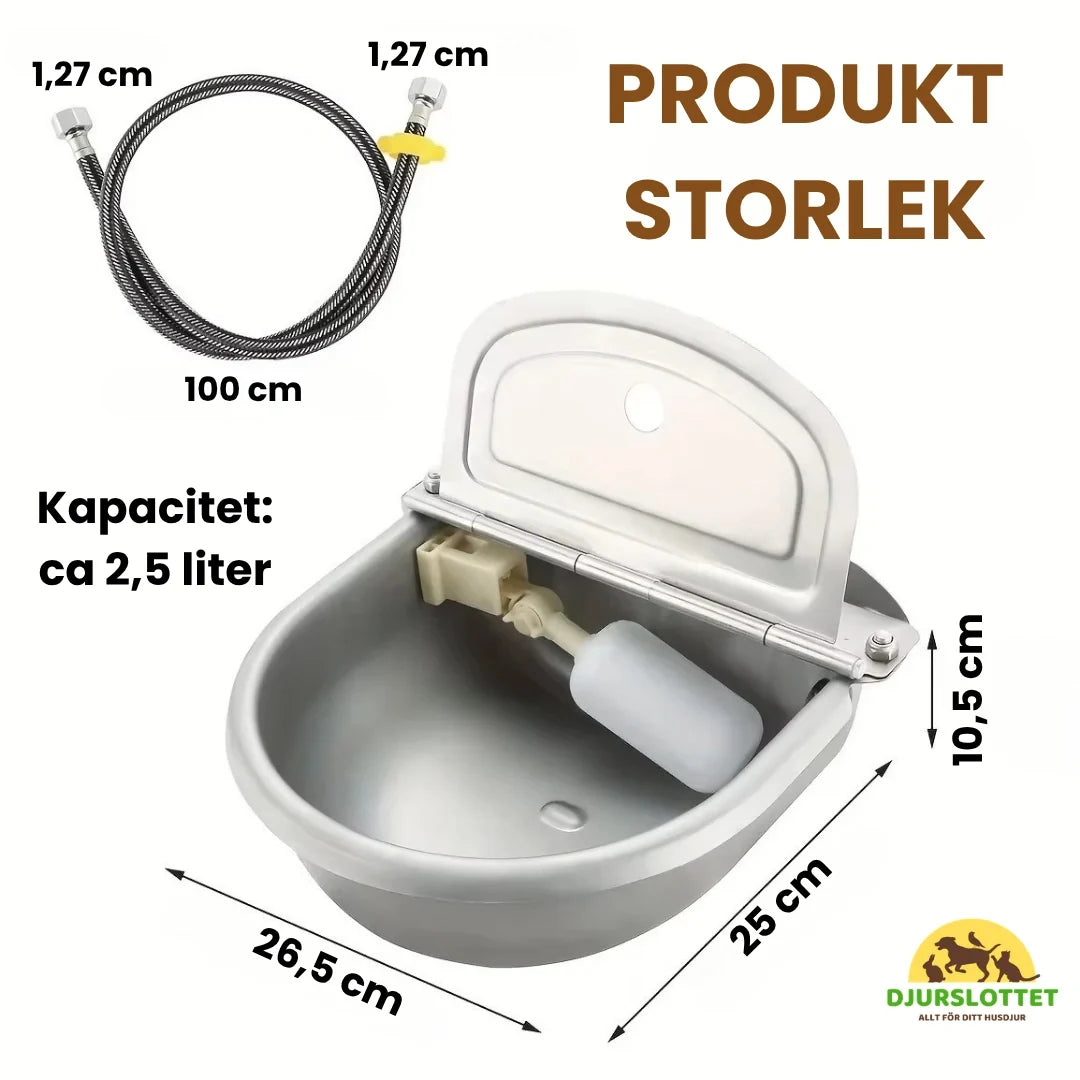 Size of Automatic Water Bowl for horses in stainless steel - Petifo