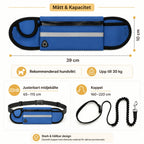 Size of Flexura Dog Lead with waist bag - Petifo