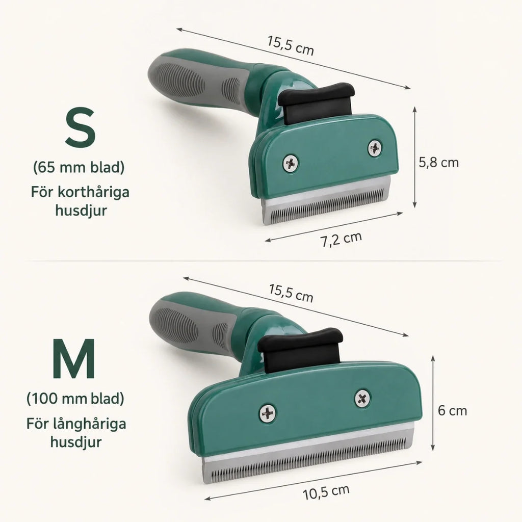 Size guide for FurFusion Deshedding Scraper - Petifo