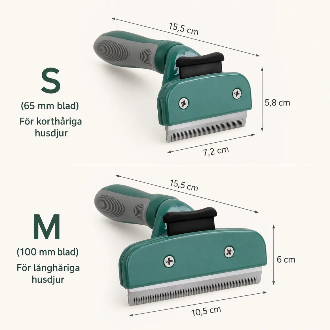 Size guide for FurFusion Deshedding Scraper - Petifo