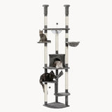 Árbol rascador para gatos ajustable del suelo al techo, 216–285 cm
