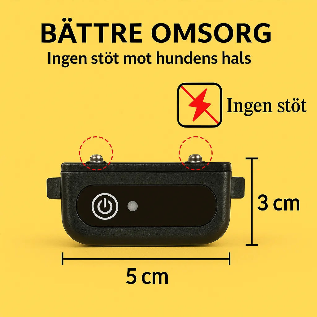 Anti-bark collar without shock – 5 cm wide and 3 cm high, gentle on the dog's neck