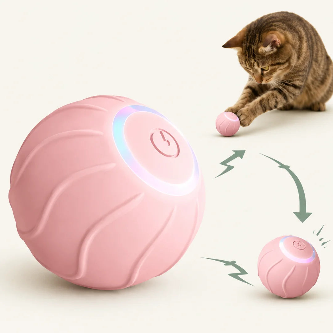 Pink Jumping Ball for Cats hopping and changing direction - Petifo