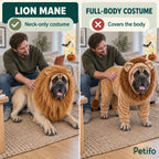 Lion mane dog costume compared with a full-body costume - Petifo