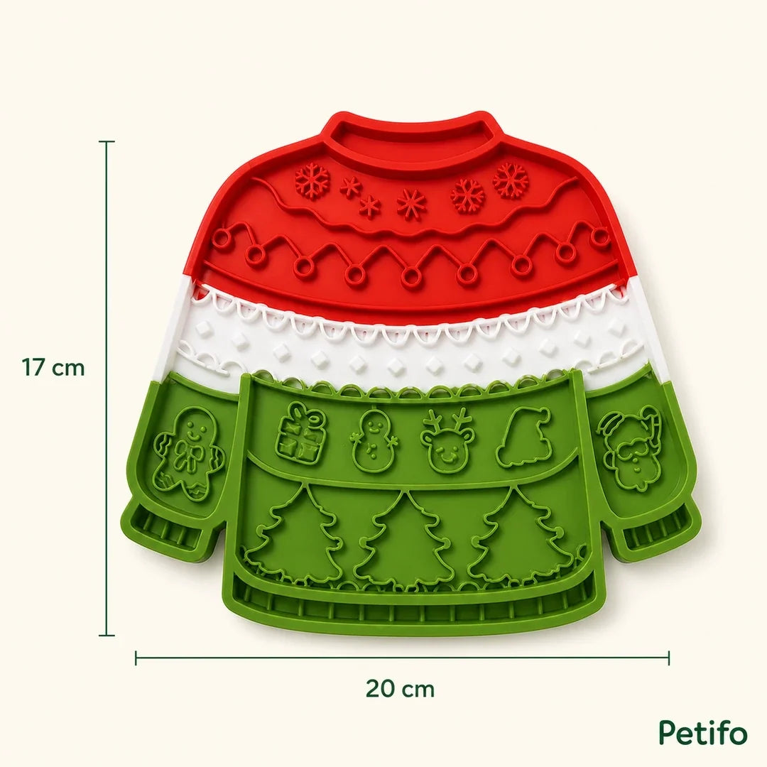 Dimensiones de la alfombrilla MerryLick: 20 × 17 cm – Petifo
