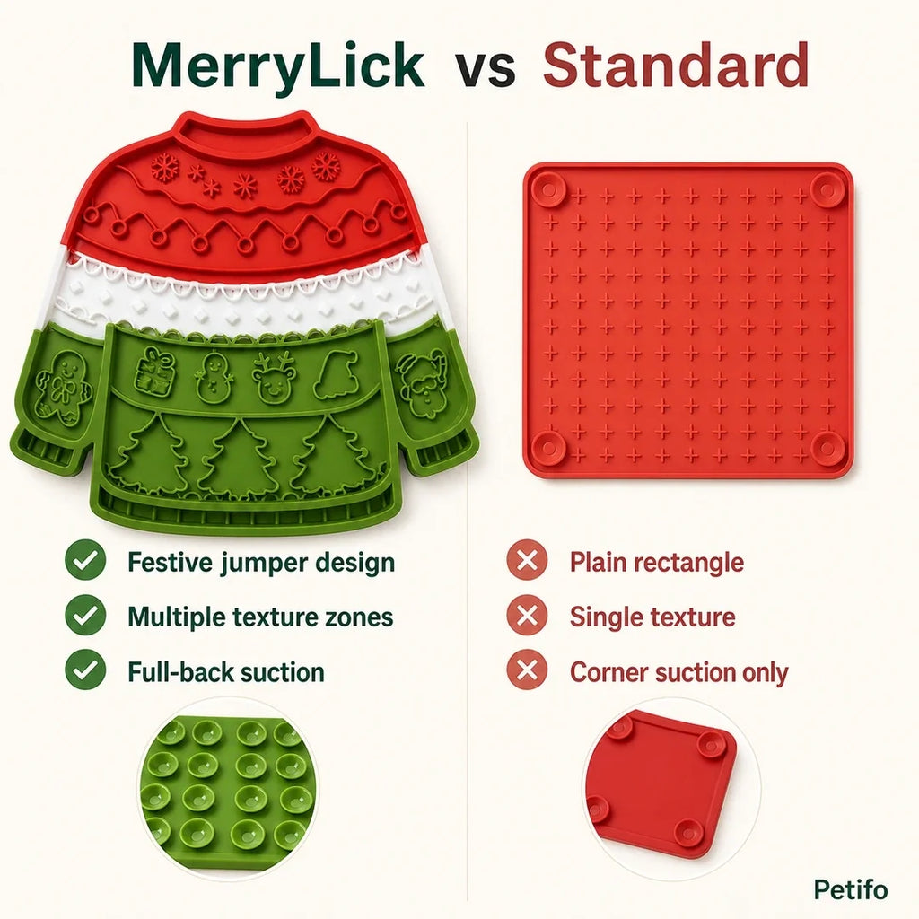 MerryLick comparada con una alfombrilla de silicona estándar – Petifo