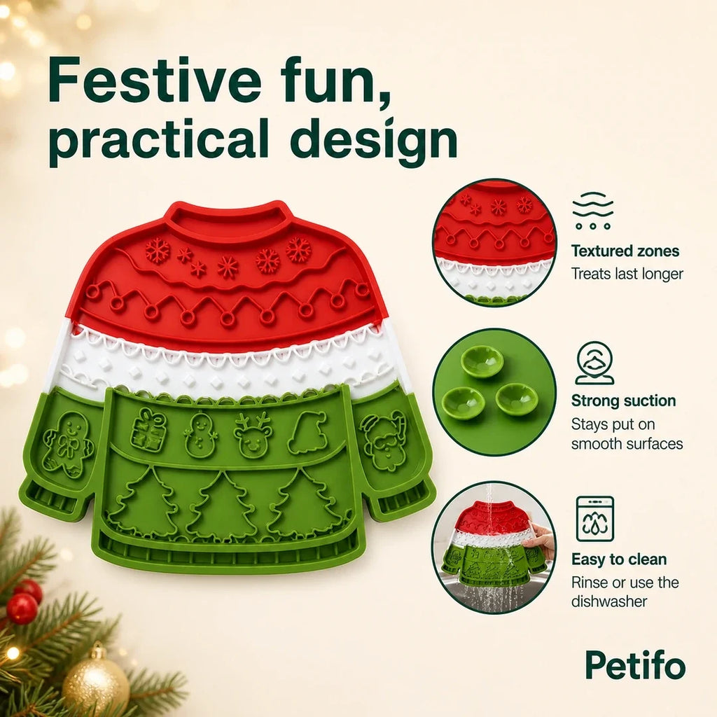 Zonas con textura, ventosas y limpieza fácil de MerryLick – Petifo