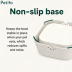 Underside of pet water bowl showing non-slip rubber base pads
