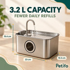PawHut 3.2 L Pet Water Fountain – size - Petifo