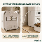 PawHut 4L dual-bowl feeder: Battery backup and power-cable operating options - Petifo