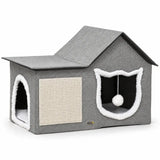 Casa para gatos con rascador PawHut
