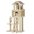 PawHut cat tree with two cats on the platforms - Petifo